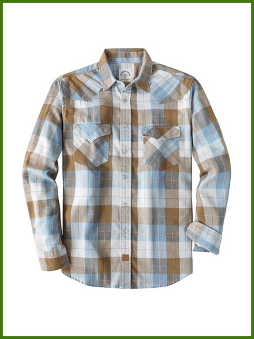 Men's Plaid Flannel Pearl Snap Western Shirt Long Sleeve Cotton